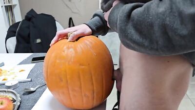 Halloween Hijinks: Two Gay Men Get Naughty with a Pumpkin and End up Creaming All Over It