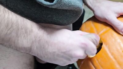 Halloween Hijinks: Two Gay Men Get Naughty with a Pumpkin and End up Creaming All Over It