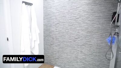 Two Hot Guys Share a Showertime Bonding Experience While Fulfilling Their Stepdad/Step-Son Fantasy