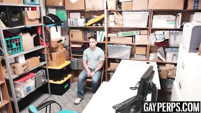 "Uniformed gentlemen take down a tattooed thief, then exchange bodily fluids with his enormous ebony phallus."