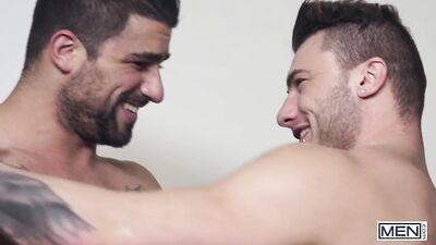 Two Muscular Straight Guys Enjoy Rough Anal Sex and Cum Together In A Hot Orgy