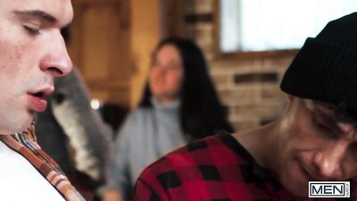 Sexy Twinks Jake and Logan Give Each Other Hot Blowjobs while Playing with Their Dildos - MEN