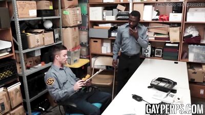 Dark muscular men take control of a submissive blonde, spanking her bare bottom while thrusting deep inside without condoms