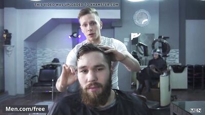 Gay orgy in the barbershop with Morgan, Blake and Ethan