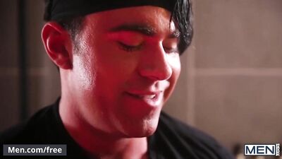 Straight to the Point: Two Muscular Dudes Get Down and Dirty in a Hotel Room