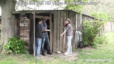 Benjamin Dunn, David Road and Muscular Loggers Join Forces in a Hot Three-Way Action on the Wooded Path