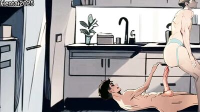 Gay College Roommates Bake Cookies and Get Down and Dirty in the Kitchen for Interracial Anal Animated Hentai Sex