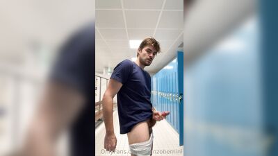 Rewritten as: "Unleashing My Stallion in the Locker Room"