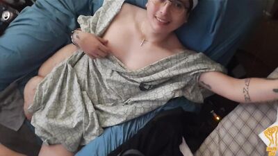 Male Nursing Assistant Gives a Hand Job while Lactating for His Patient in Need