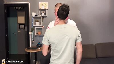 "Sexy Fitness Trainer Gets Down with a Handsome Young Man in the Locker Room"