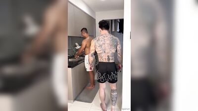 "The Taste of Leather: A Hardcore Menage Between Two Dominant Alphas and a Submissive Slave"