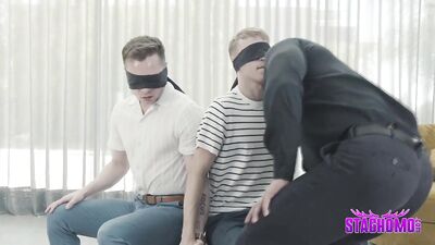 Beefy Mob Boss Nik Frost Inspects The Newly Delivered Twink Meat, Andrew Connor And Noah White.