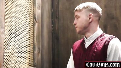 Noah, the sweet and innocent altar boy, seeks out Eddie, a rough and tough street hustler, to apologize for an accidental mistake. However, the apology turns into a steamy encounter as Noah ends up taking Eddies dick in his ass while riding him on