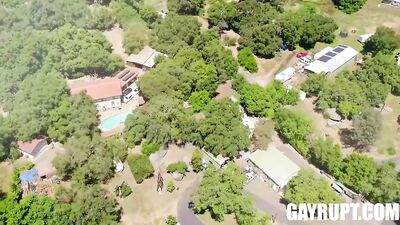 Two dudes from different eras get down and dirty in the woods