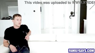 The surprise of a lifetime when the stepson discovers his stepdads impressive cock.