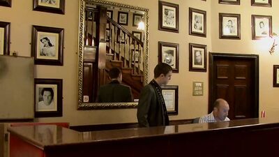 Male Brits go down on one another while aggressively fucking in the ass