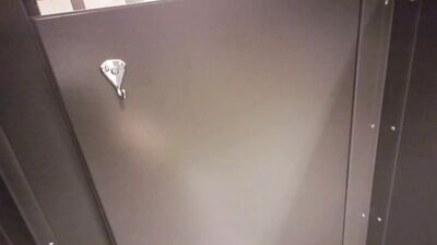 Gay Air Traveler Pleasures Himself in Public Restroom, Ejaculates in Front of Passersby