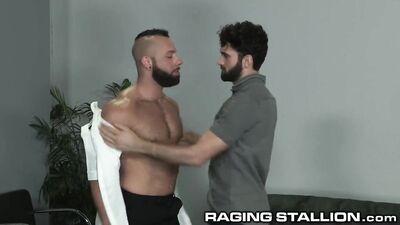 Arabian Pilot, Hairy Muscular Hunk, Takes Rough Sexual Advances from Flight Attendant