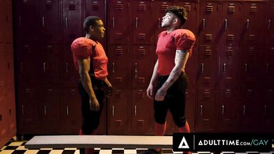 HETEROFLEXIBLE - Football Jock Joseph Castlian Taunts Adrian Hart Into Locker Room Bareback