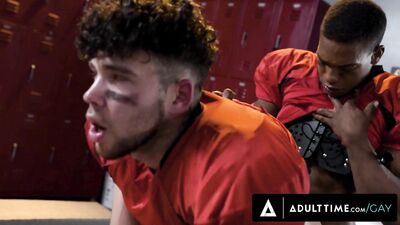 HETEROFLEXIBLE - Football Jock Joseph Castlian Taunts Adrian Hart Into Locker Room Bareback