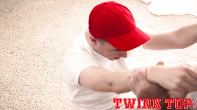 TWINKTOP Hairy daddy barebacked by skinny twink after blowjob