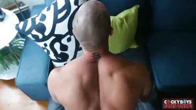 Tattoo guy fucks top hard