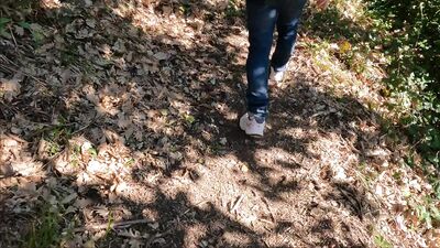 Young twinks masturbate in the forest in public