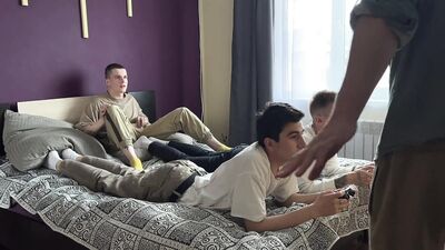 Together with my stepfather, I fuck my console-playing friends