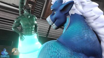 Cock Hungry, Druth Cock Vore Growth Animation