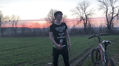 Horny Teenager and Hot trip by bicycle ! 1 - TRIP. 2 - CUMSHOT ! / BIG DICK