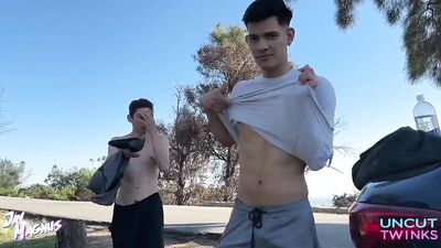 Uncut Twinks Get Down on Their Knees to Please! Nearly Caught in the Act by a Peeping Tom! An All-American Jay Magnus Gives Us Something To Remember