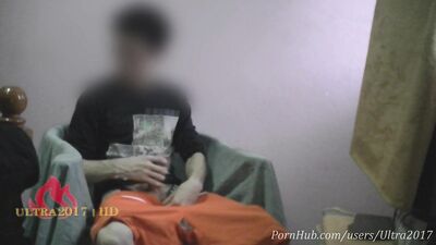 Two hot guys going down on each other during a college study session