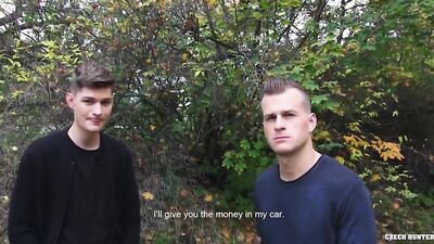 Two Straight Buddies Get Paid to Share a Threesome with Czech Hunter 482