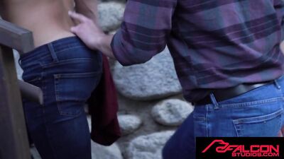 Colton Reece Goes Down on a Hunky Stranger in a Romantic Log Cabin