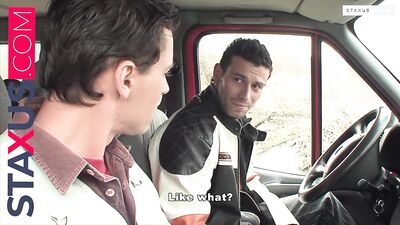 ???????? Brokeback Office Fuck Fest ???? :: Sizzling Hot Threesome in a Sedan Unbelievably Steamy!