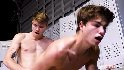 Gym bully becomes ravenous for cock in the locker rooms! - Oliver Carter, Caden Dior