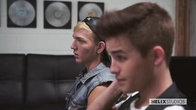 Gay male interns introduced to anal sex by their supervisor.