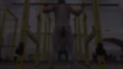 Flexing in Lycra Gym Room