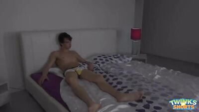 Young boy is lube up and getting massage.