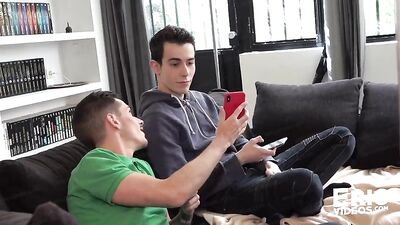 A married couple hires a third man for bareback sex (hardcore).