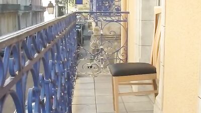 Ballroom dance show on a hotel balcony