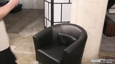 Manly Straight Hairless and Muscular Guy Jacks Off.