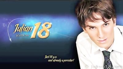 The young man arrested allows himself to be pleasured by the police officer.