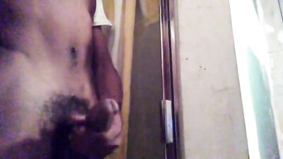Young black guy cums