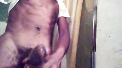 Young black guy cums