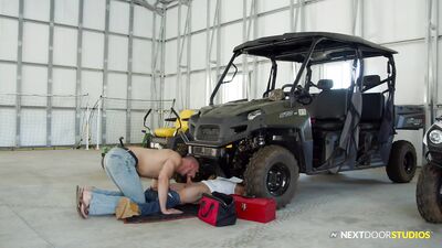 Stuck Mechanic's Dick Sucked Under Parked Car - Nextdoorstudios