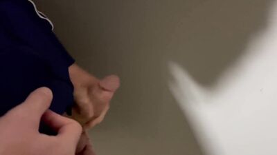 Straight guy caught jerking in the public toilet