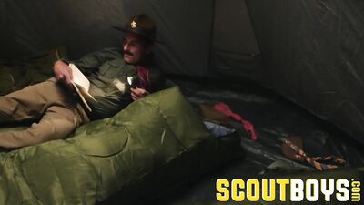 ScoutBoys - Austin Young fucked outside in tent by older daddy