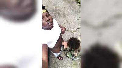 Sucking dick outside