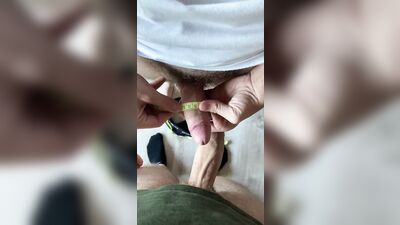 friends compare and measure their dicks